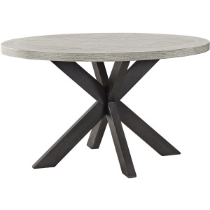 Axel Round Dining Table with Light Grey Top in Espresso