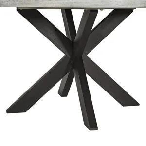 Axel Round Dining Table with Light Grey Top in Espresso
