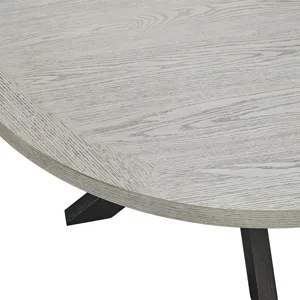 Axel Round Dining Table with Light Grey Top in Espresso