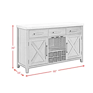 Axel Server in Light Grey and Espresso