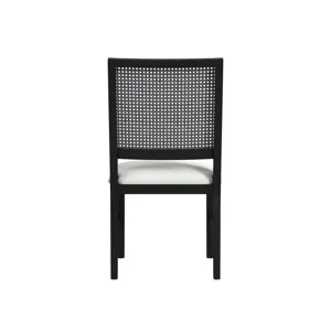 Bahama Breeze Dining Chair with White Fabric in Black (2 Per Carton)