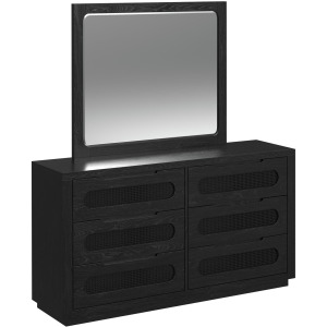 Bahama Breeze Dresser and Mirror Set in Black
