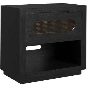 Bahama Breeze Nightstand with USB and Light in Black