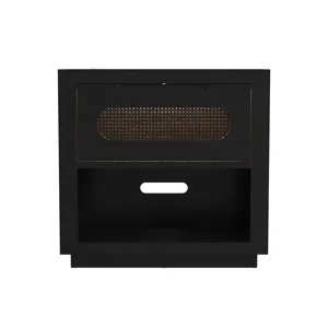 Bahama Breeze Nightstand with USB and Light in Black