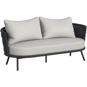 Bali Loveseat with Olefin Grey in Dark Grey
