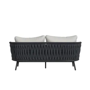 Bali Loveseat with Olefin Grey in Dark Grey