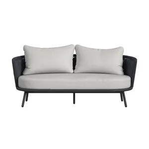 Bali Loveseat with Olefin Grey in Dark Grey