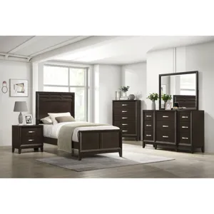 Beaumont Twin Panel Bed in Merlot