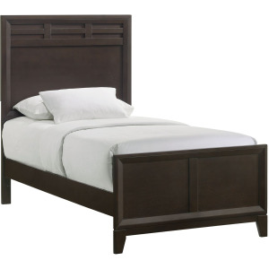 Beaumont Twin Panel Bed in Merlot