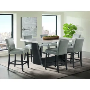 Beckley Counter Table in White Marble Top