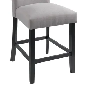 Beckley Counter Side Chair W/ Dark Grey Linen No Nailhead (2 Per Pack)