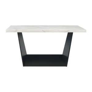 Beckley Counter Table in White Marble Top
