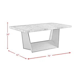 Beckley Dining Table in Dark Marble Top