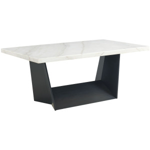 Beckley Dining Table in White Marble Top