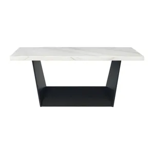 Beckley Dining Table in White Marble Top