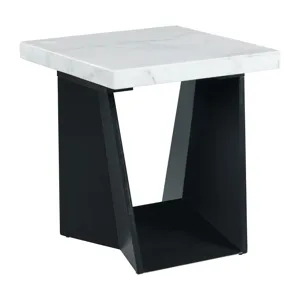 Beckley End Table Complete  in White Marble Top