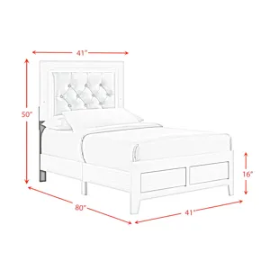 Belinda Twin Bed in White