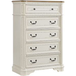 Bellevue 5-Drawer Chest in Walnut and Antique White