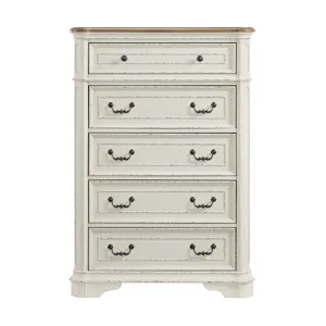 Bellevue 5-Drawer Chest in Walnut and Antique White