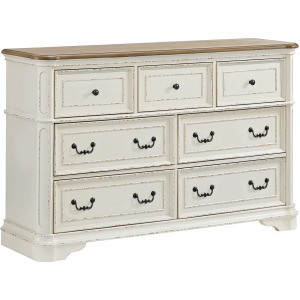 Bellevue 7-Drawer Dresser in Walnut and Antique White