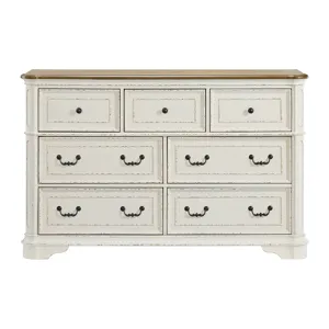 Bellevue 7-Drawer Dresser in Walnut and Antique White