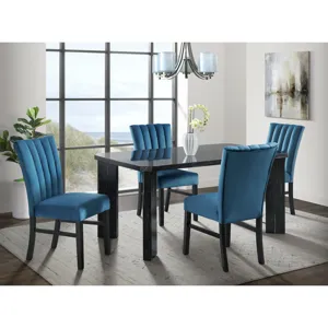 Bellini Side Chair in Navy Blue Velvet (2 Per Pack)