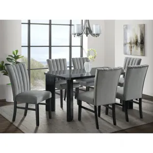 Bellini Side Chair in Grey Velvet (2 Per Pack)