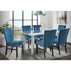 Bellini Side Chair in Navy Blue Velvet (2 Per Pack)