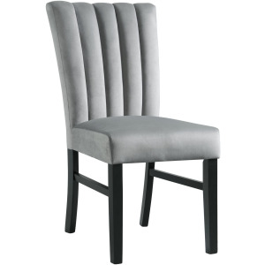 Bellini Side Chair in Grey Velvet (2 Per Pack)