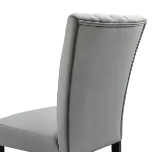 Bellini Side Chair in Grey Velvet (2 Per Pack)