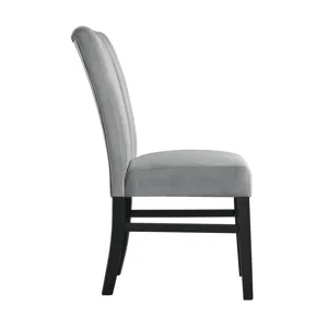 Bellini Side Chair in Grey Velvet (2 Per Pack)