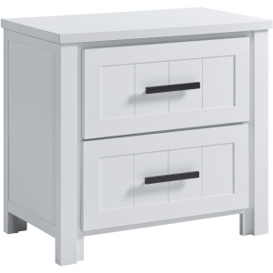 Beverley 2-Drawer Nightstand with USB in White