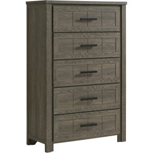 Beverley 5-Drawer Chest in Mocha Grey