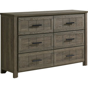 Beverley 6-Drawer Dresser in Mocha Grey
