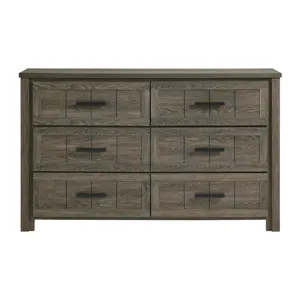 Beverley 6-Drawer Dresser in Mocha Grey