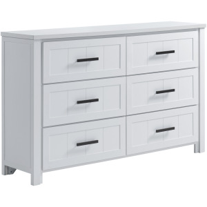 Beverley 6-Drawer Dresser in White