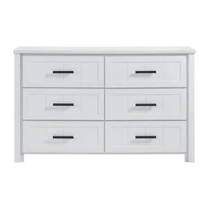Beverley 6-Drawer Dresser in White