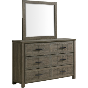 Beverley Dresser and Mirror Set in Mocha Grey