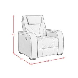 Blitz Motion Recliner with LED in Simba Taupe and Black Welt