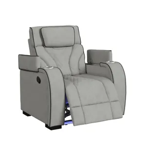 Blitz Motion Recliner with LED in Simba Taupe and Black Welt