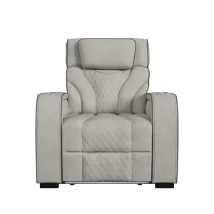 Blitz Motion Recliner with LED in Simba Taupe and Slate Welt