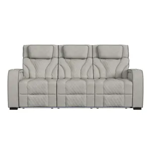 Blitz Motion Sofa with DDT, Reading Light, Wireless Charger and LED in Simba Taupe and Slate Welt