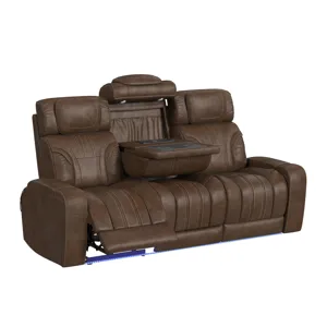 Bonanza P3 Sofa with I Table, reading light, heat, massage, LED, speaker and FD cup holder in Leathe