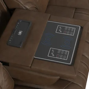 Bonanza P3 Sofa with I Table, reading light, heat, massage, LED, speaker and FD cup holder in Leathe