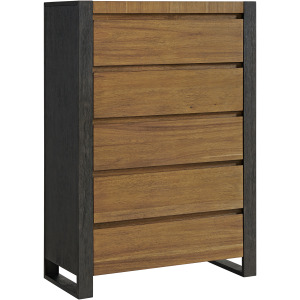 Breckenridge 5-Drawer Chest in Oak & Black