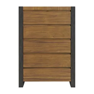 Breckenridge 5-Drawer Chest in Oak & Black