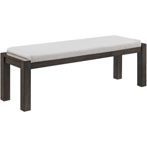 Breckenridge Dining Bench with White Cotton and Wood Ends in Black