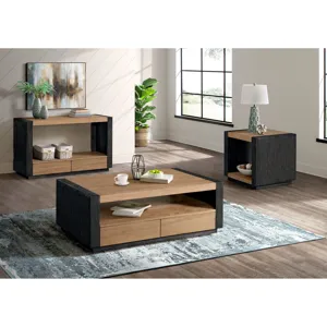 Breckenridge Sofa Table in Light Oak & Black