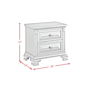 Bridgestone 2-Drawer Nightstand with USB in Black