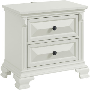 Bridgestone 2-Drawer Nightstand with USB in Antique White